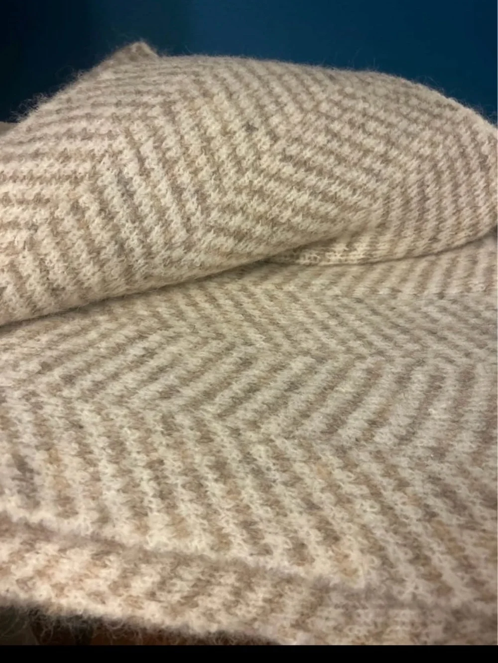 Pottery barn Herringbone Contrast Throw New